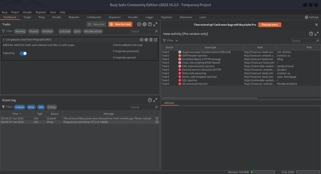 Burp Suite
Bug hunting tools